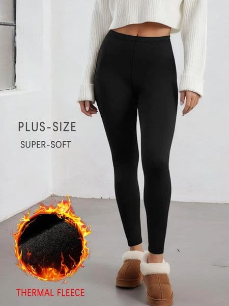 Plus Size Thermal running leggings with fleece interior for women Low Rise n provides warmth and comfort winter 251029BJ
