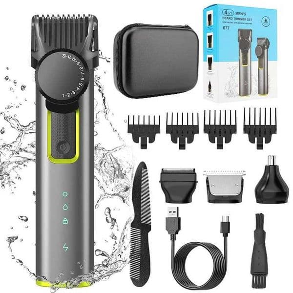 Beard Trimmer for Men Adjustable Hair Clippers Electric Cordless Kit Waterproof Professional Barbers Set Mens Mustache Trimmers M251029
