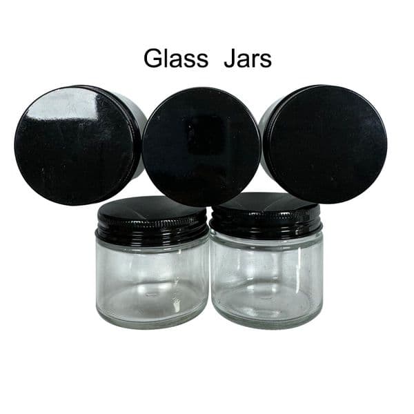 Jar Containers 60ML Empty Clear Kitchen Jars Custom Made Food Storage Container Glass Bottles Black Aluminum Covers High Quality