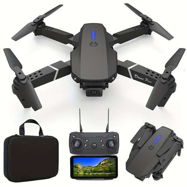 E88 Pro Dual Camera Drone, Wifi FPV Double Folding RC Quadcopter Altitude Hold, Remote Control Toy Beginners, Ideal Men's Gift Outdoor Fun, Great For Christmas,