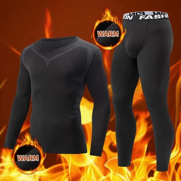 2piece mens tight warm longsleeved trousers suit for autumn and winter mens fitness pants shirt running yoga athletes sport 251028
