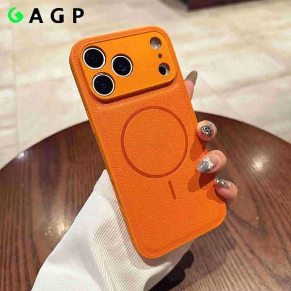 For Iphone17promax Magnetic Case Leather Pattern Matte Phone Case for IPhone 17 16 14 15 13 12 Pro Max Plus 11 for Cover M251029