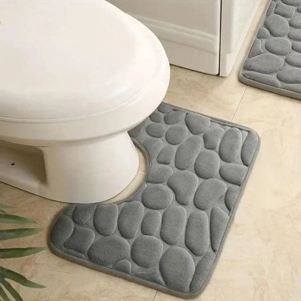 Ushaped Bathroom Mat Pebble Pattern Floor Home Entrance Carpets Bedroom Toilet Door Absorbent NonSlip Foot Pad 251028