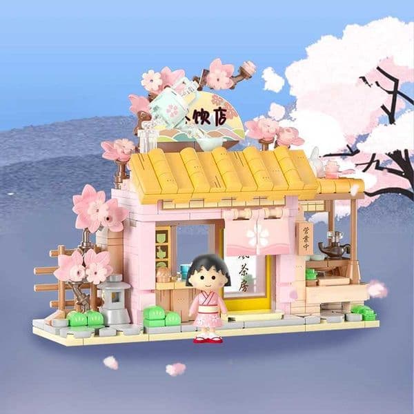 Chibi Marukochan Shop Building Blocks Tea Sushi Shaved ice Shop Decoration Puzzle Assembling Brick Cartoon Toys For Kid Gift X251029