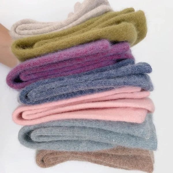 s Winter Thicken Warm Long Socks Rabbits Hair Womens Socks Solid Thermal Cashmere Harajuku Crew Sock 251029