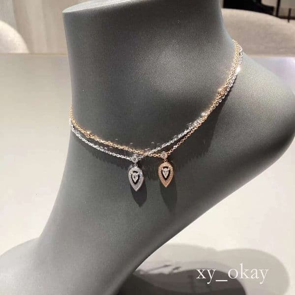 Designer Summer New Card Water Drop Inlaid Dia Anklet for Women Fashionable Versatile Elegant High-end Matching Foot Jewelry