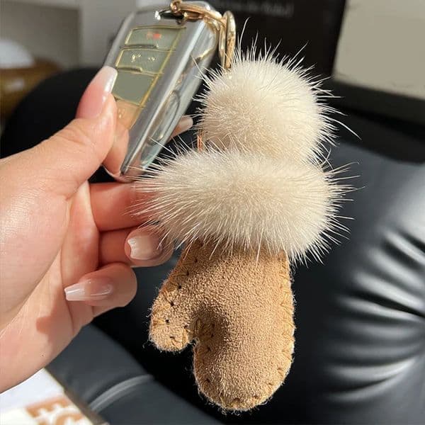 Fashion Fur Plush Mini Glove Pendant Jewelry Bag Decoration Small Gloves Keychain Hanging Charm Accessories 251029