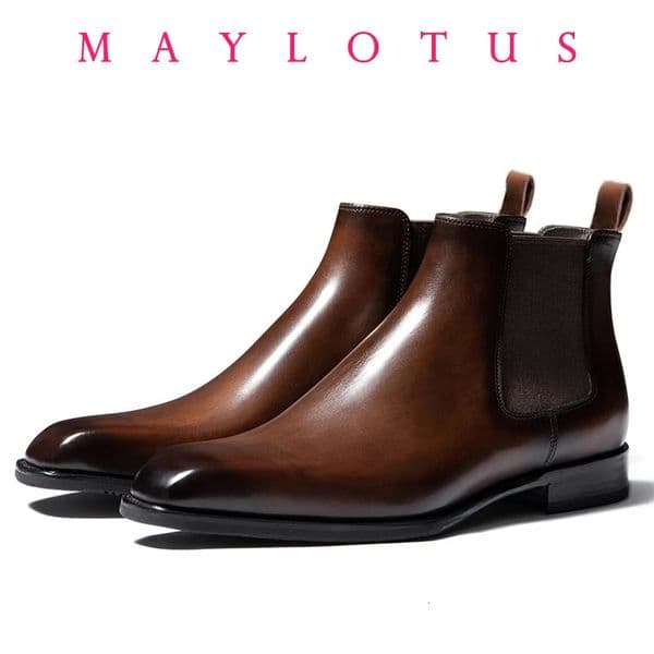 Chelsea Boots Men Shoes PU Brown Fashion Versatile Business Casual British Style Street Party Wear Classic Ankle Boots 251023