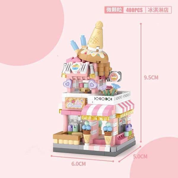 City Cafe Building Block Toys Ice Cream Flower Shop Shops Food House Building Block Tool Kits Ideal Home Decoration X2510291