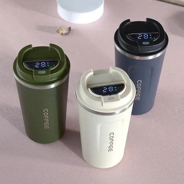 380510ml Thermos Coffee Mug Stainless Steel Coffee Cup Temperature Display Vacuum Flask Thermal Tumbler Insulated Water Bottle 251029