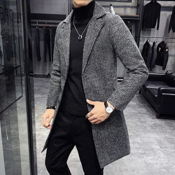 Men Winter Trench Coats Long Jackets Men Slim Fit Casual Wool Blends Business Casual Trench Thicker Warm Long Coats Size 5XL 251030