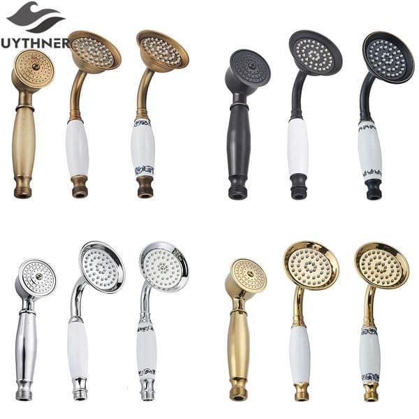 Vintage Bathroom Shower Head Ceramic Brass Wall Mounted Bath Faucet Sprayer Hardware Accessory Hand Showerhead 251028