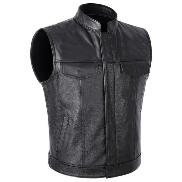 Classical Men Stand Collar Motorcycle Biker Leather Vest Male Stylish Clothing Autumn Winter Mens Faux Leather Waistcoat 251030