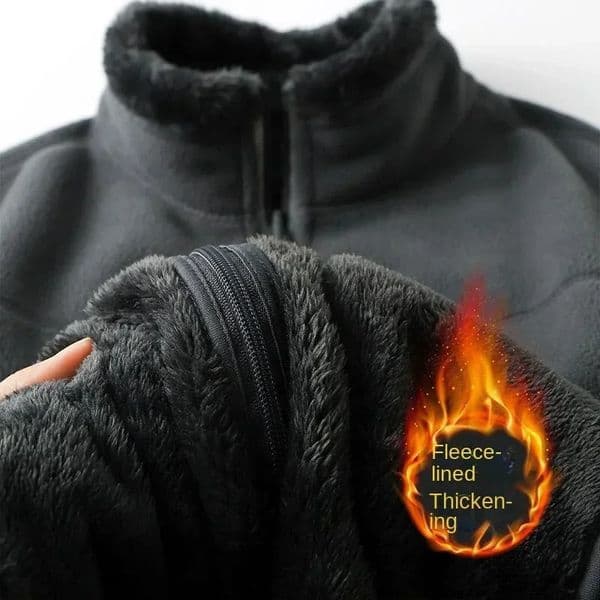 Winter Thicken Polar Fleece Jacket Warmth Windproof Full Zip Up Coat Multiple Zipper Pockets Outdoors Plus Size Jackets Outwear 251030