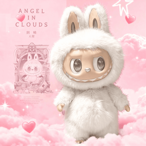 PPMT the Monsters Big Labubu Doll 58cm ZIMOMO Angel in Clouds I Found You Cute Vinyl Face Plush Toy