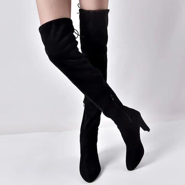 Botas Mujer Invierno In Over The Knee Women Boots Stretch Fabrics High Heel Slip on Shoes Pointed Toe Long Botte Femme 2024 251018