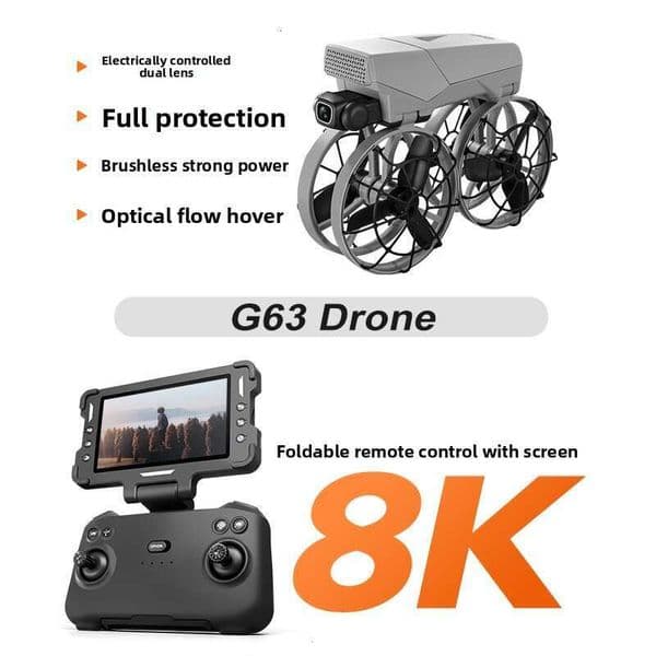 New G63 Drone Brushless Optical Flow Aerial Photography Flying Hine Folding Display Screen Lighting Quadcopter