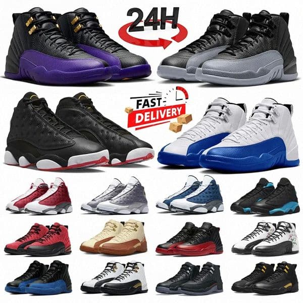 12 13 designer shoes Basketball Shoes mens womens 13s 12s Cherry Field Purple Stealth Blueberry Reverse Flu Game Hyper Royal blue Mens Trainers Sport G3ZS#