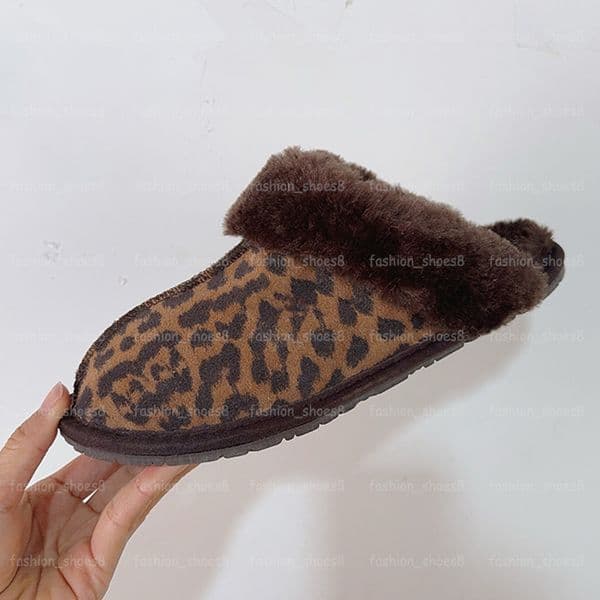 Designer Scuffette ii Slippers Leopard Tasman Fur Slides Chestnut Genuine Leather Tazz Mules Womens Mens Classic Winter Furry Slide Flat Home Shoes EU35-45