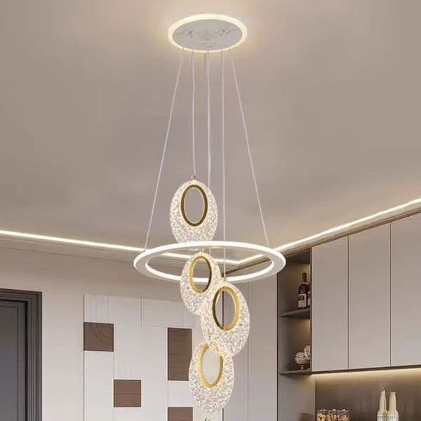 70W Modern led Ceiling Chandelier Lighting Fixture Art Decor Acrylic Water-drop Pendant Lamp with 3 Color Lights