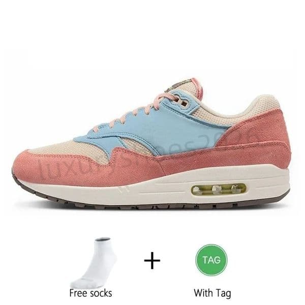 Men women 87 Running Shoes Patta Waves Sean Wotherspoon Noise Aqua Monarch Travis Cactus Jack Baroque Brown Royal Red Crepe Hemp sports Sneakers E1