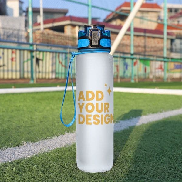 32oz Sports Water Bottle with Filter & Carrying Strap, BPA-Free Portable Plastic Water Jug for Gym Fitness Outdoor Activities