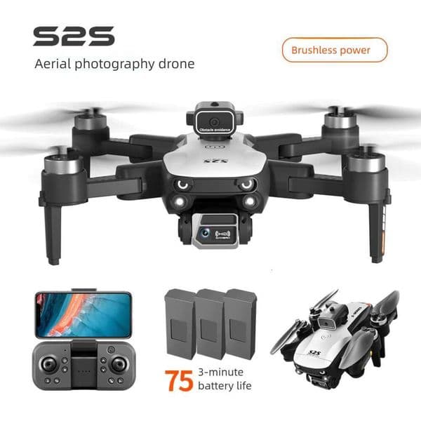 Brushless Drone S2S Ultra-Long Battery Life Four-Axis Flying Aerial Photography Remote Control Aircraft Optical Flow Dual-Lens Positioning