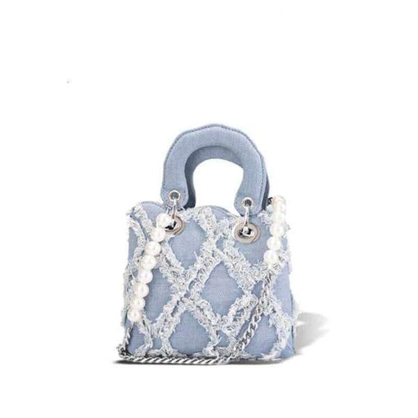 New Hand-Held With Adjustable Shoulder Straps Simple Flip Denim Fashionable And High-End Feel Hand Bag