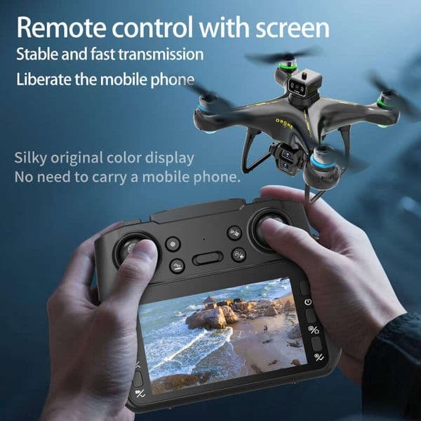 New Long Endurance HD Dual Cameras, Two High Quality Batteries, On-Screen Control, One Button Take-Off Landing, Headless Mode, FPV First-Person View, With