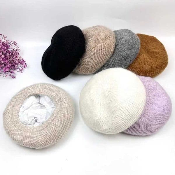New Winter Beret Cap For Women Solid Soft Warm Mohair Wool Hat For Women Top Quality Best Matched Fashion Artist Caps Boina GiftT251031