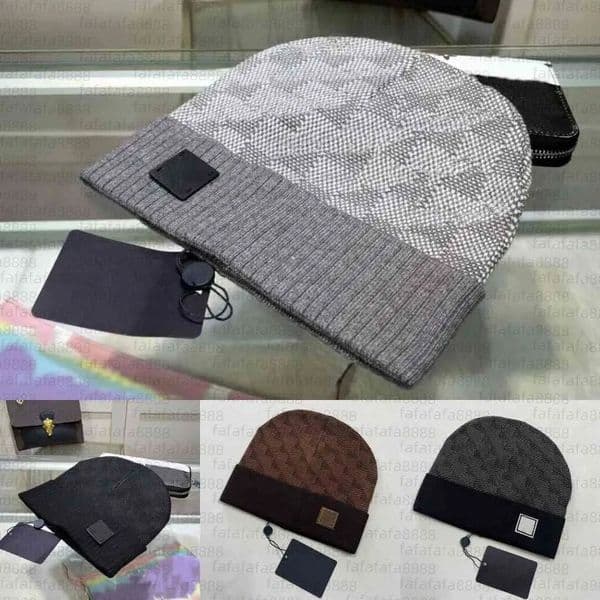 Designer Hat Plaid Beanie Winter Hats For Men Bonnet Luxe Brown Gray Knitted Luxury Skull Cap Women Classical Keep Warm Skiing Outdoor Travel Faf B1cu# dandy ha