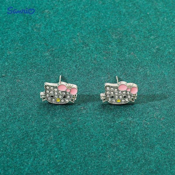 Sanrio Cartoon Anime Hello Kitty Earrings Fashion Cute Kitty Cat Ear Studs For Women Girls Jewelry Accessories Gifts L251031