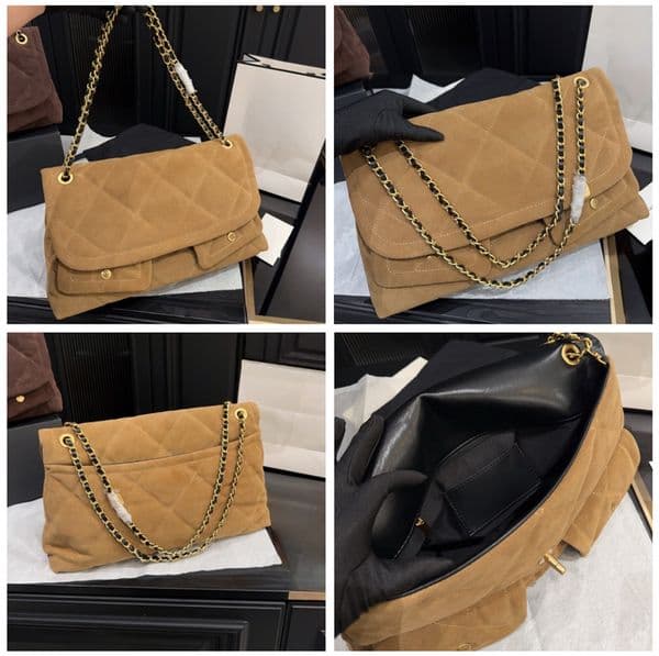 Vintage Elegant Women's Hobo bag Brown Designer Suede bag Slouchy Hobo Underarm Shoulder bag Traveling Shopping bags Multi-Pocket Handbags Trendy Size:38*23cm new
