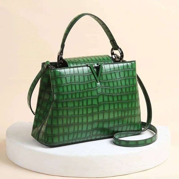 Designer Bags Stone Genuine Leather Women's Handbag Fashion Shoulder Messenger Bag Crocodile Pattern Portable Shell Bags 2025 New Hot Selling