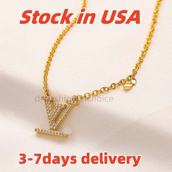 18K Gold Plated Luxury Brand Pendants Necklaces Stainless Steel Letter Choker Pendant Designer Necklace Beads Chain Jewelry Accessories Christmas gift