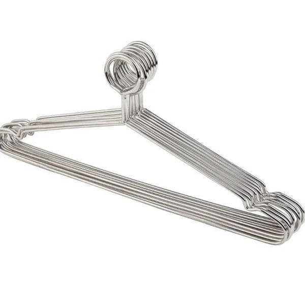 Stainless Steel Clothes Hanger Anti-theft Metal Clothing Hanger for Hotel Used Non Slip Closet Organizer Silver