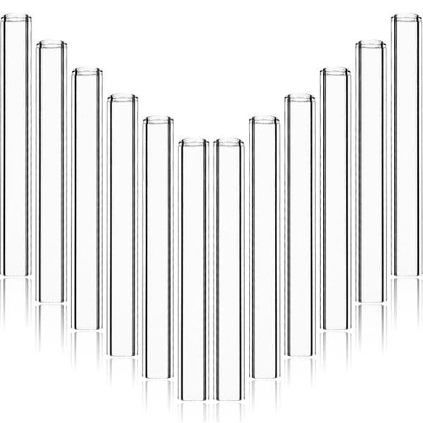 Thick 4.0 Inch Smoking Pipe Clear Straight Glass Tube Reusable Straws 12 mm OD 2 mm ID Wall Pyrex Glass Blowing Tubes For Art DIY Accessories 20pc a free brush