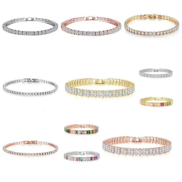 Designer Trendy 925 Sterling Silver Bracelet Exquisite Tennis Square Styles Rose Gold Tones Cubic Zirconia Luxury Unisex JewelryGift Y251031