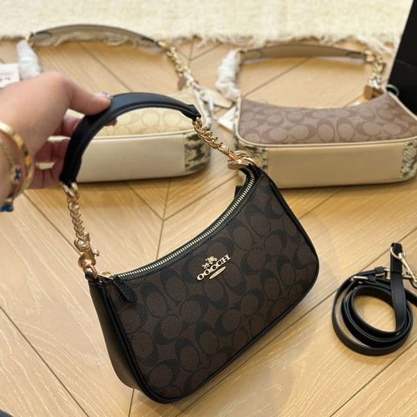 10A designer bag teri bag luxury bag women classic old flower crossbody casual handheld chain half moon smooth leather shoulder bag