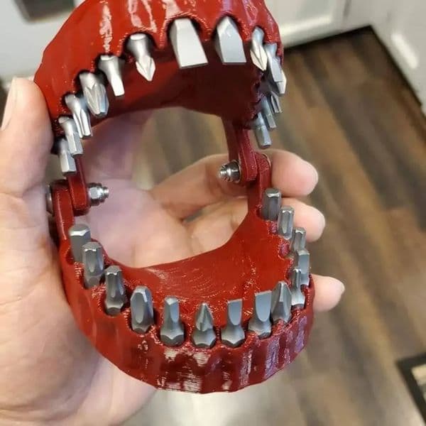 Funny Denture Drill Bit Holder for Screwdriver Teeth Model Fits 14 Inch Hex Drive Adapter Tools 251028BJ