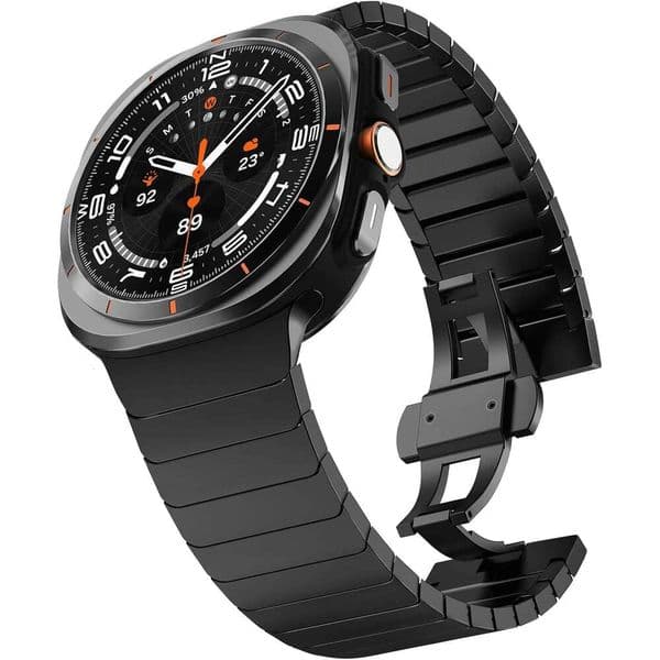 for 8/8 Classic Band Samsung Galaxy Watch Ultra 2025/2024 47mm 46mm 44mm 40mm Men Rugged Metal Stainless Steel 24mm Wide Classy Casual Business Bands Butterfly