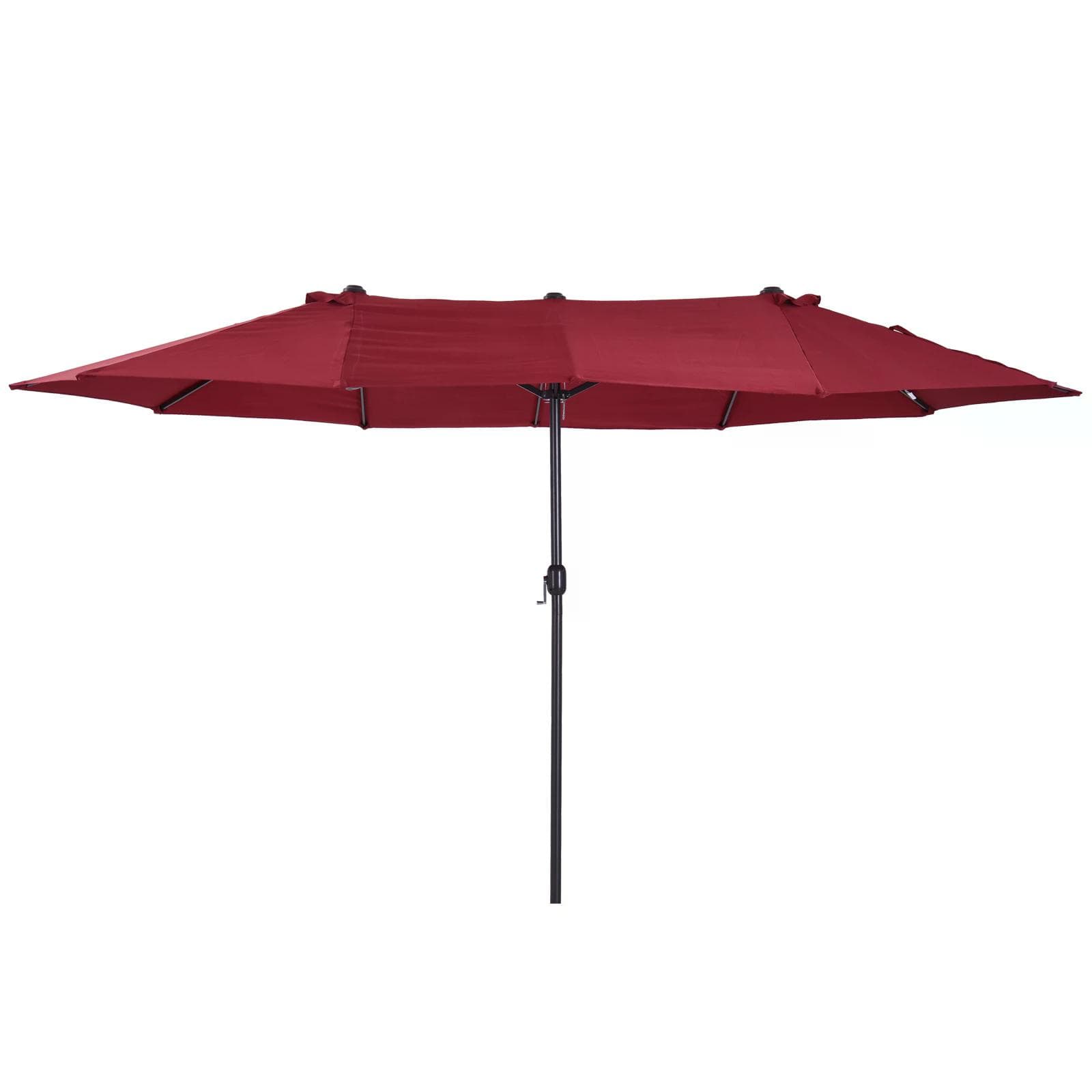 Outsunny Waterproof 4.6m Double-Sided Patio Parasol Sun Umbrella-Wine Red | Aosom UK
