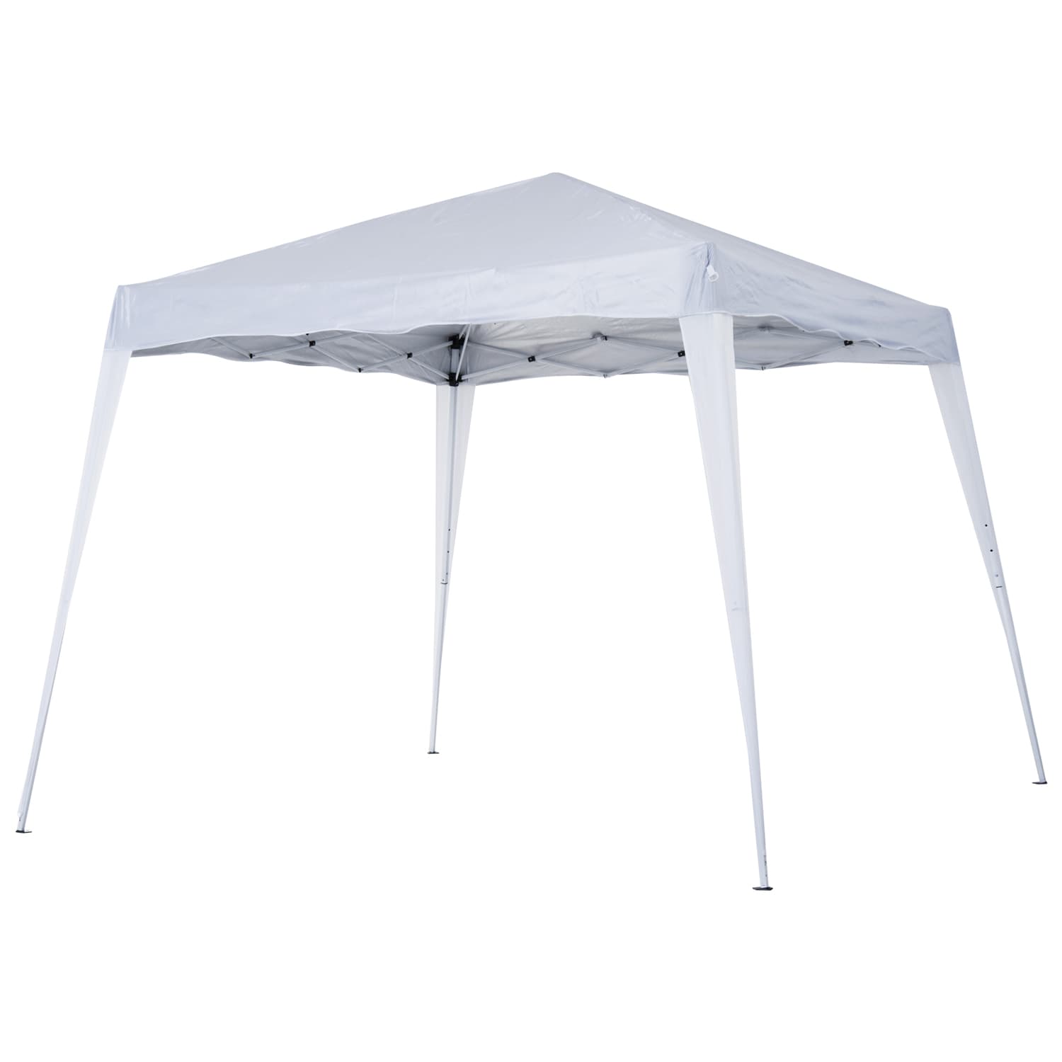 Outsunny 3 x 3 m Slant Leg Pop Up Canopy Tent with Carry Bag, Height Adjustable Party Shelter for Outdoor Events, Garden, Patio, White | Aosom UK