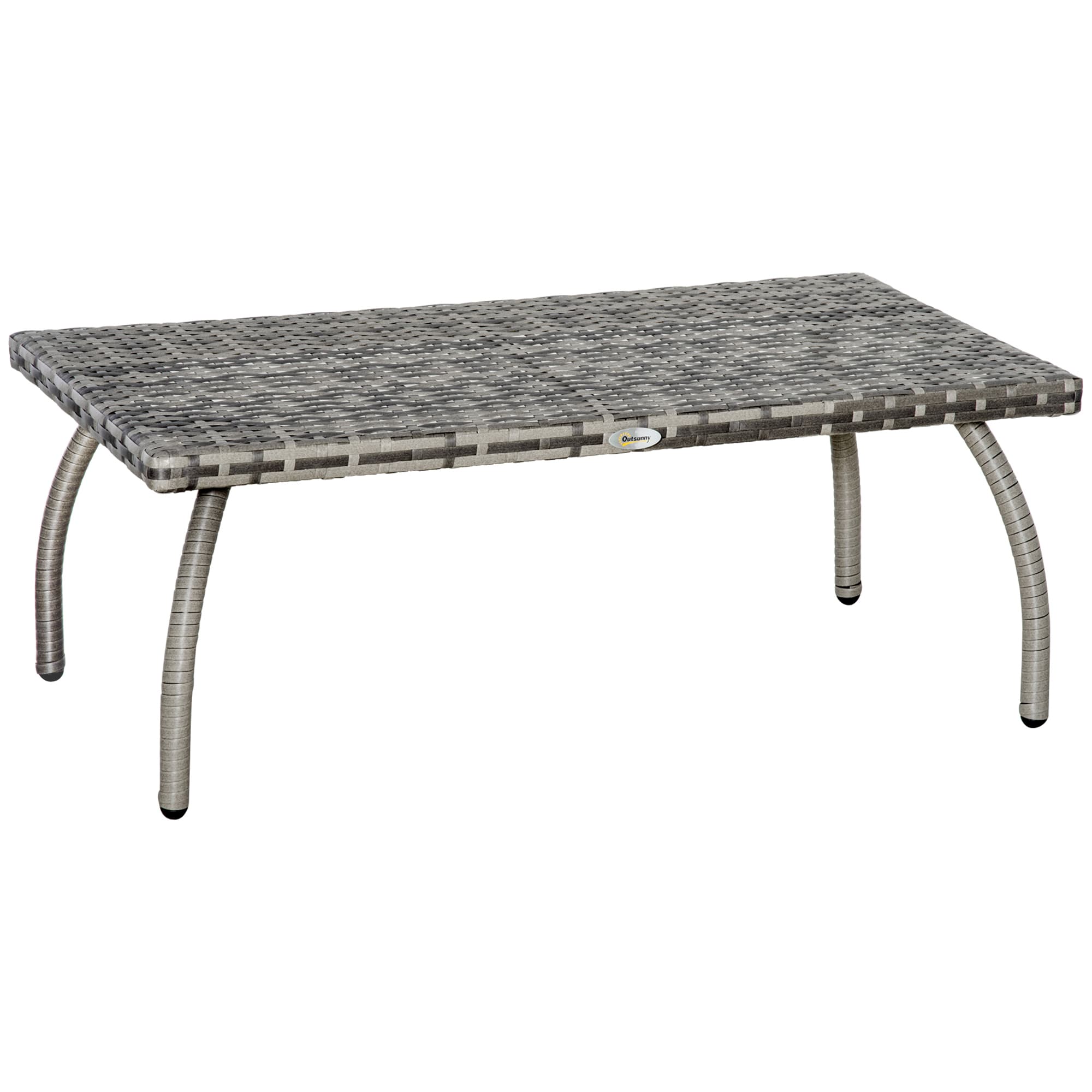 Outsunny Rattan Alfresco Table: Weather-Defying Wicker Companion for Patio, Garden & Balcony, Grey | Aosom UK