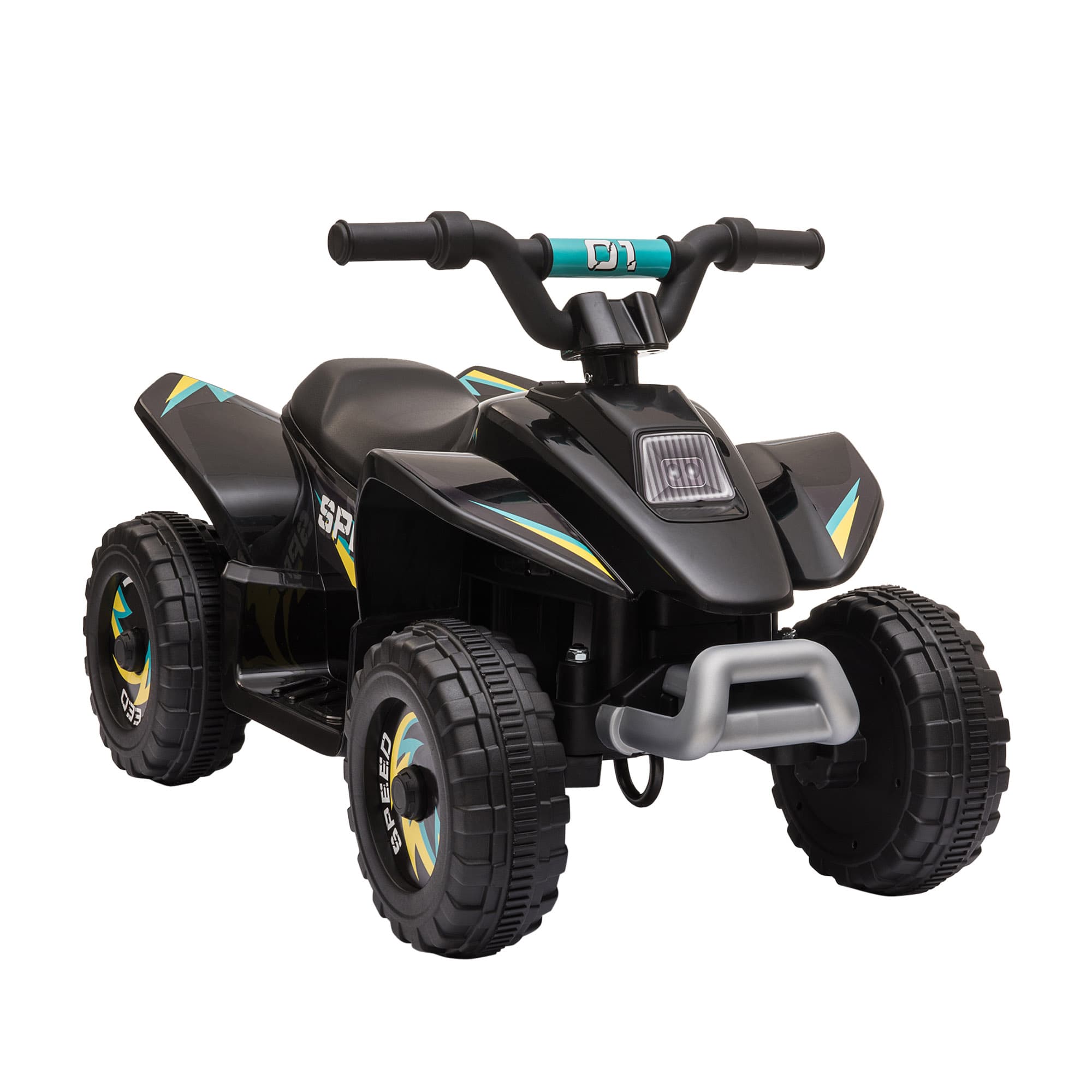 HOMCOM 6V Kids Electric Ride on Car ATV Toy Quad Bike Four Big Wheels w/ Forward Reverse Functions Toddlers aged 18-36 months Black | Aosom UK