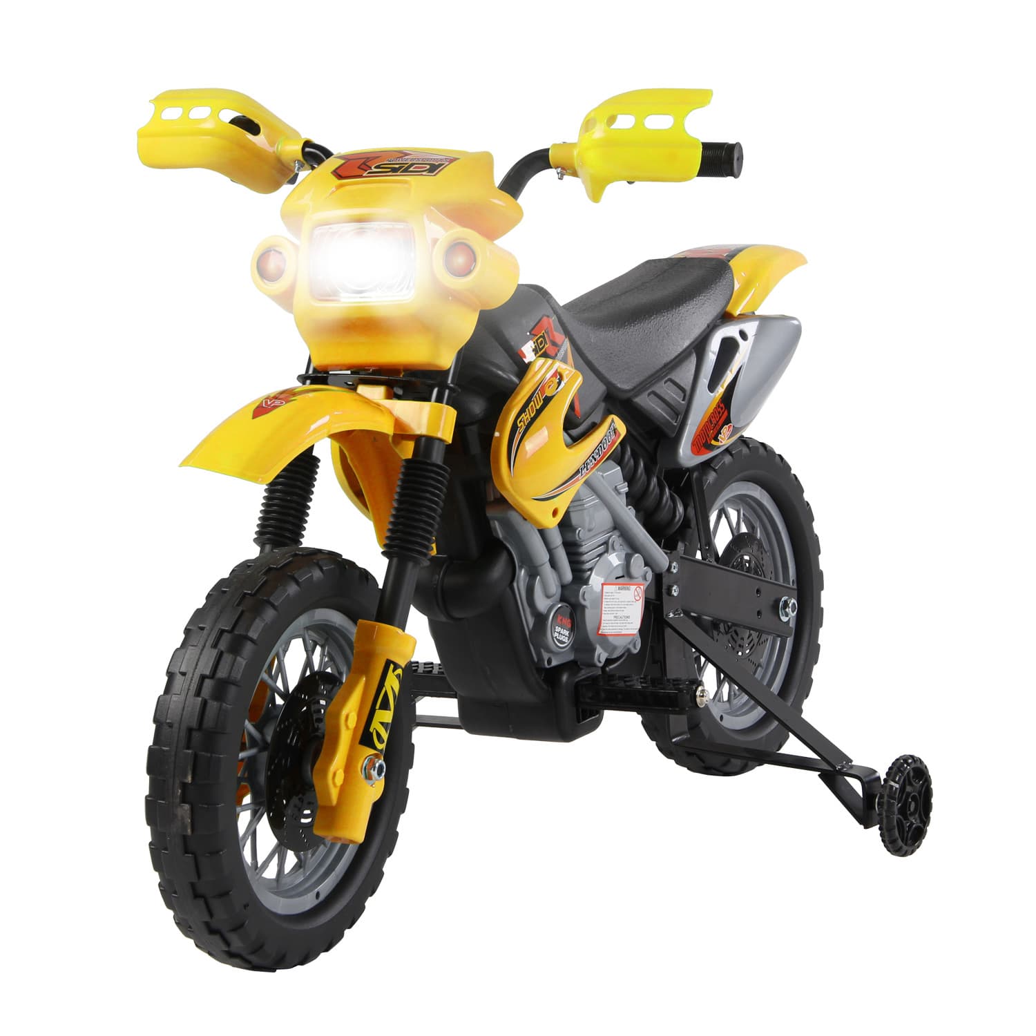 HOMCOM Kids Electric Motorbike Child Ride on Motorcycle 6V Battery Scooter (Yellow) | Aosom UK