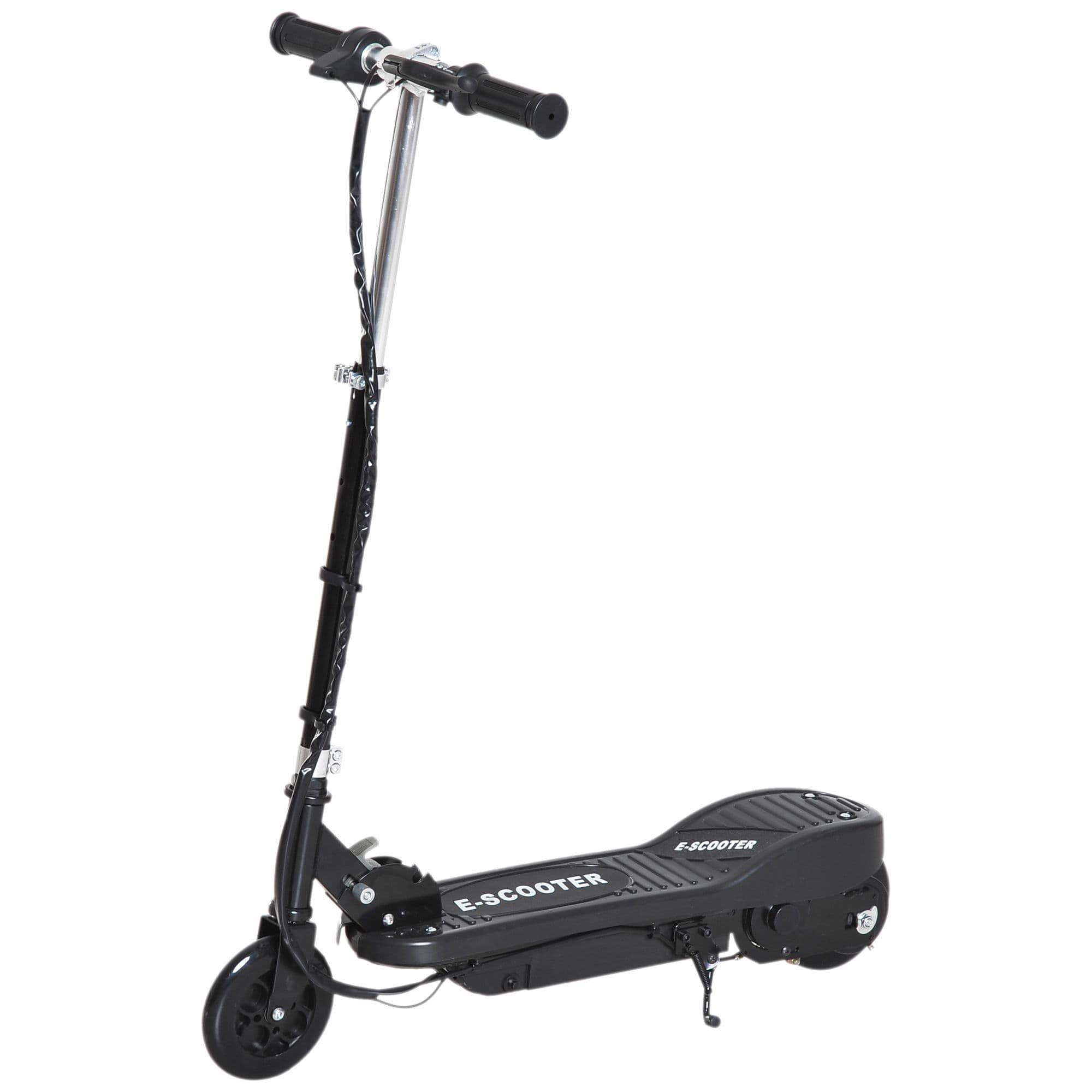 HOMCOM Folding Electric Scooter Children E Scooter Ride on Toy 2x12V Recharge Battery 120W Adjustable Height Suitable for 7-14 yrs Black | Aosom UK