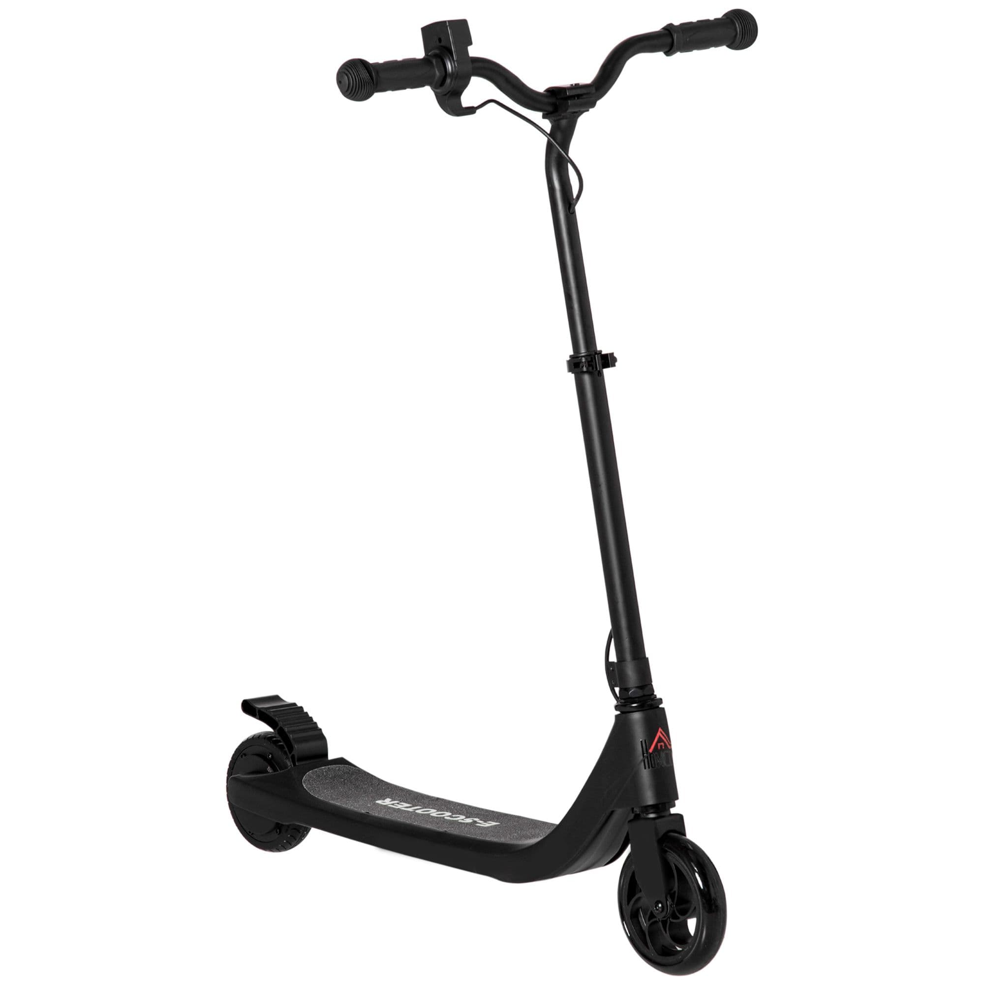 HOMCOM Electric Scooter, 120W Motor E-Scooter with Battery Display, Rear Brake & Adjustable Height for Ages 6+, Black | Aosom UK