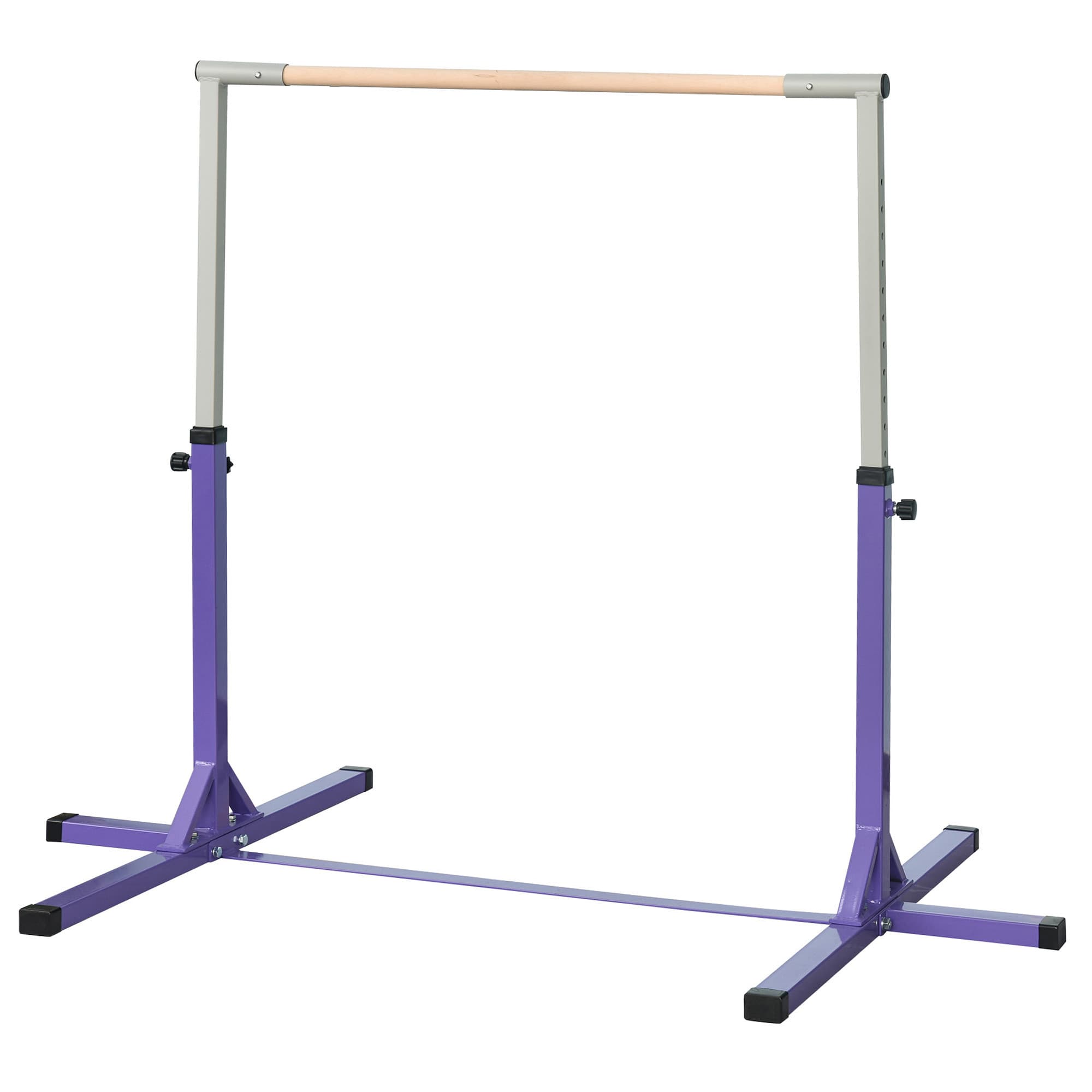 HOMCOM Steel Frame Adjustable Horizonal Gymnastics Bar For Kids Home Gym Training Children Junior Kip High Bar Fitness Purple | Aosom UK