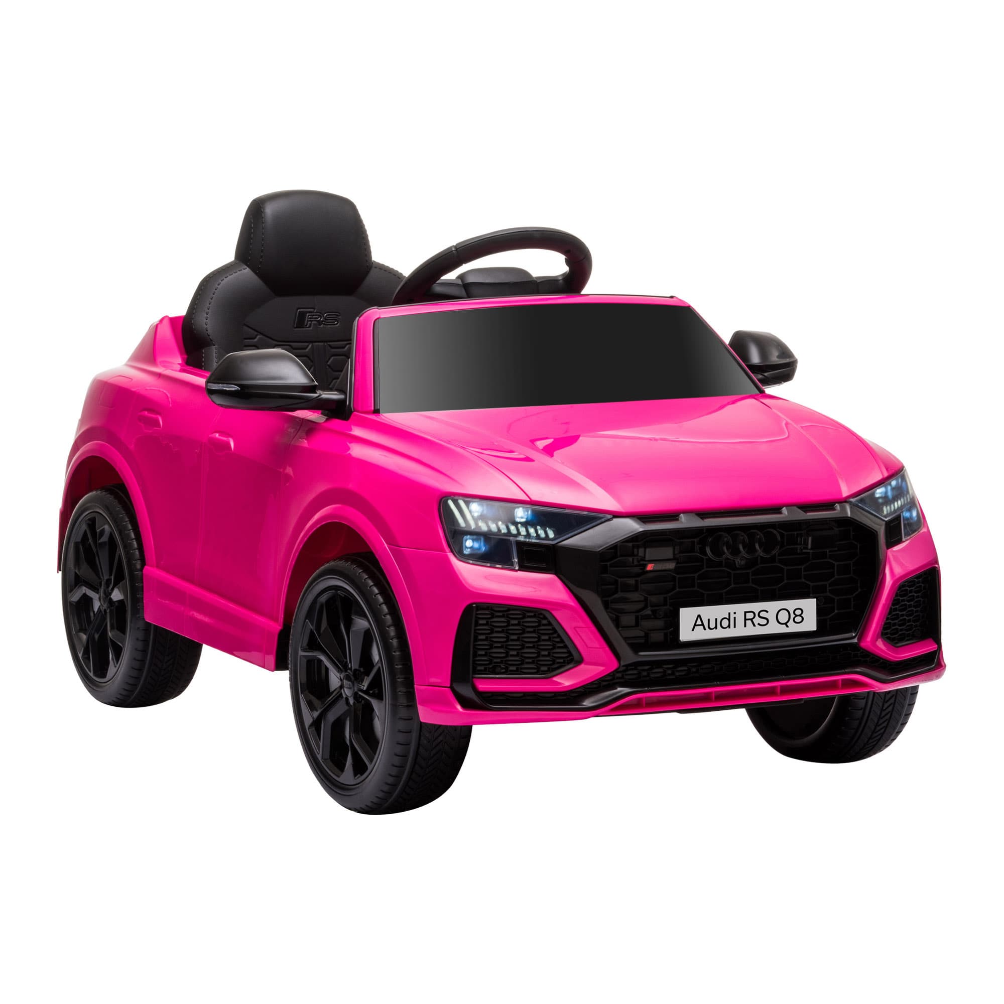 Kids Electric Ride On Car HOMCOM Compatible 6V Battery-powered Audi RS Q8 Toy with Remote Control Lights USB MP3 Bluetooth Pink | Aosom UK